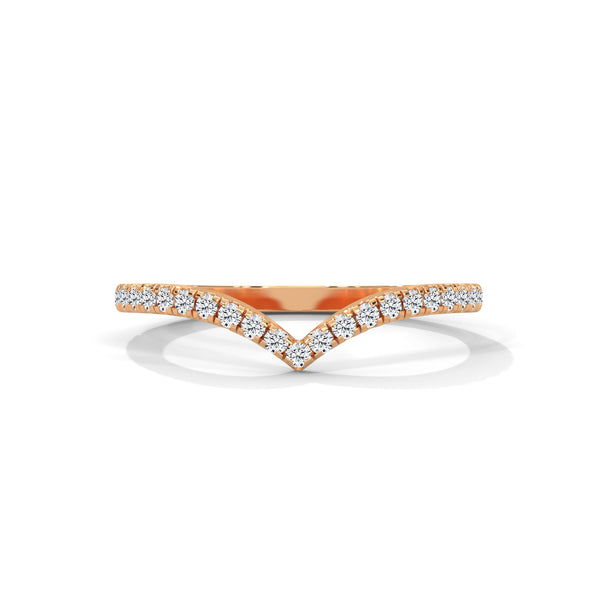 Radiant V-Shape with round cut Lab Grown Diamond Gold Band