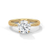 Twist Solitaire Round Cut Lab Grown Diamond Gold Ring