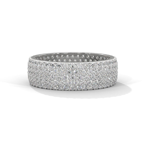 Gold Eternity Band with row of lab grown diamonds