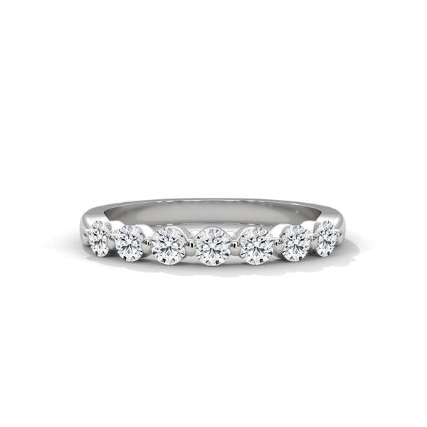 BRILLIANT CUT ROUND LAB GROWN DIAMOND SEMI ETERNITY SLEEK BAND