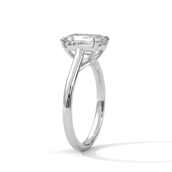 A sleek and sophisticated emerald-cut lab-grown diamond solitaire — where clarity meets minimalist allure.