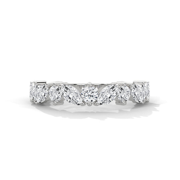 Radiant Harmony: Marquise & Round Lab Grown Diamond Gold Ring