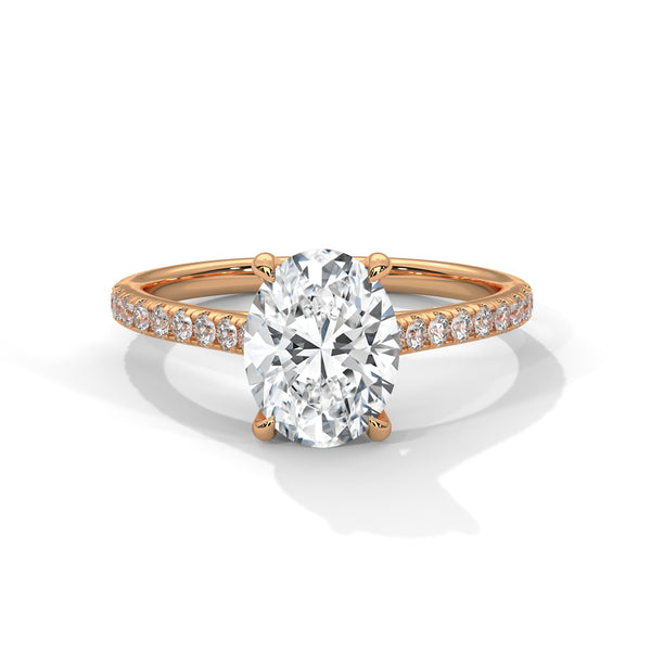 Oval Cut Lab Grown Diamond Gold Engagement Ring