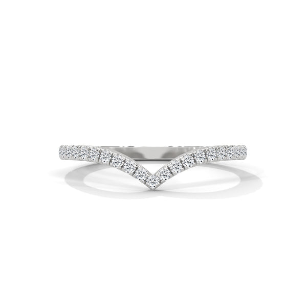 Radiant V-Shape with round cut Lab Grown Diamond Gold Band