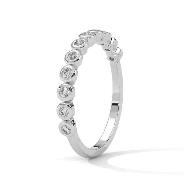 Radiant Circles: Lab Grown Diamond Bezel Set Gold Ring