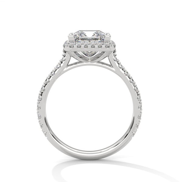“Celesttia Ring—princess-cut brilliance, radiant halo sparkle, and pavé band elegance crafted to symbolize modern beauty, timeless love, and unforgettable moments.”