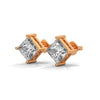 Princess Cut Lab Grown Diamond Gold Stud Earrings