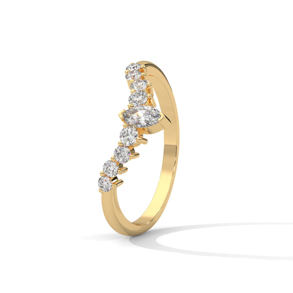 Marquise Cluster Lab-Grown Diamond Gold Ring