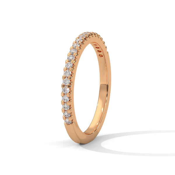 Round cut Lab Grown Diamond Gold Eternity Band