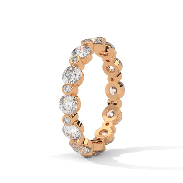 Lab Grown Diamond Bezel-Set Gold Eternity Ring