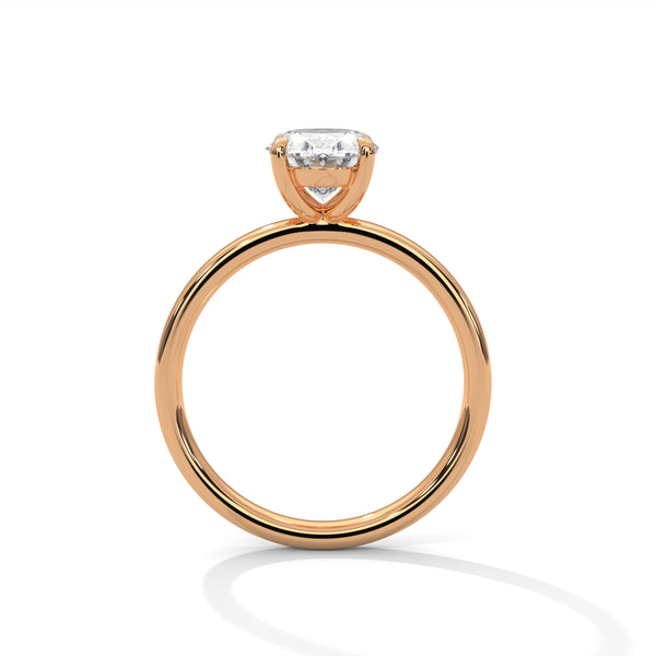 Elegant Oval Solitaire Lab Grown Diamond Gold Ring