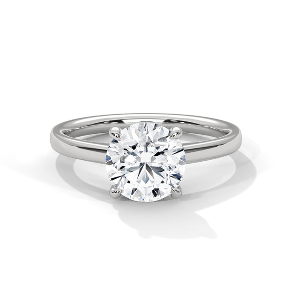 Classic Round Cut Lab Grown Diamond Gold Solitaire Ring