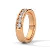 series of brilliant round-cut lab-grown diamonds gold band for wedding