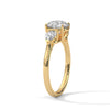 Pear Shaped Three-Stone Lab Grown Diamond Gold Ring
