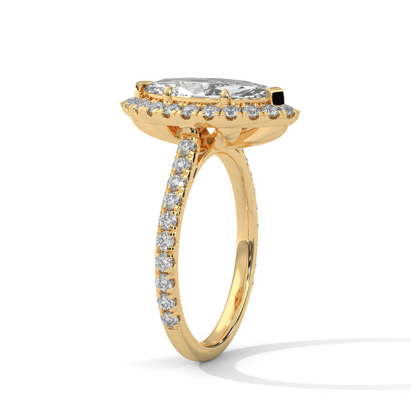 “Celestia Ring—marquise diamond brilliance, radiant halo sparkle, and pavé white-gold elegance crafted to symbolize timeless love, luxury, and unforgettable moments.”