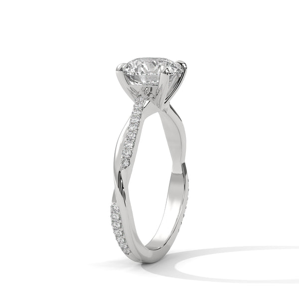 Twist of Elegance Lab Grown Diamond Gold Solitaire Ring