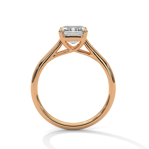 A sleek and sophisticated emerald-cut lab-grown diamond solitaire — where clarity meets minimalist allure.