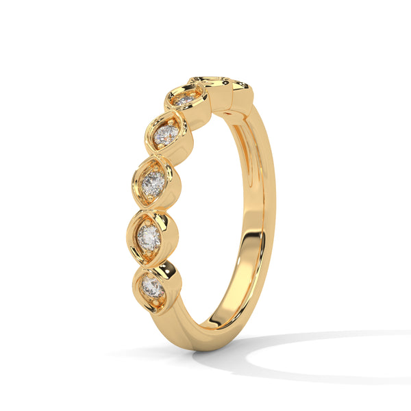 Lab Grown Diamond Marquise Motif Gold Ring