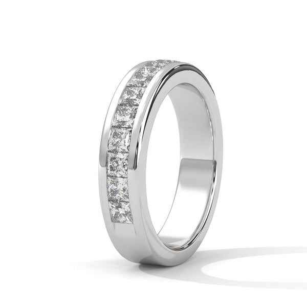 Princess Cut lab grown Diamond Channel Ring