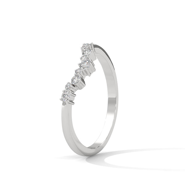 UNIQUE CURVED ROUND CUT EXQUISITE LAB GROWN DIAMOND RING