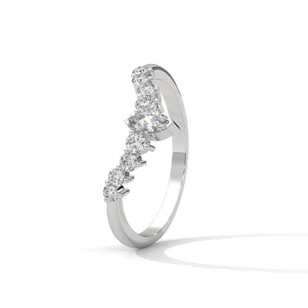 Marquise Cluster Lab-Grown Diamond Gold Ring