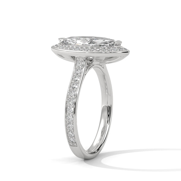 “A stunning marquise diamond ring with bezel halo and pavé sparkle—crafted for timeless elegance, modern luxury, and unforgettable love.”