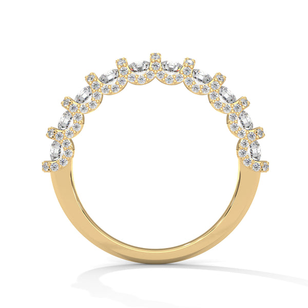 Eternity gold ring Designed with a continuous row of round-cut lab-grown diamonds