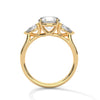 Pear Shaped Three-Stone Lab Grown Diamond Gold Ring