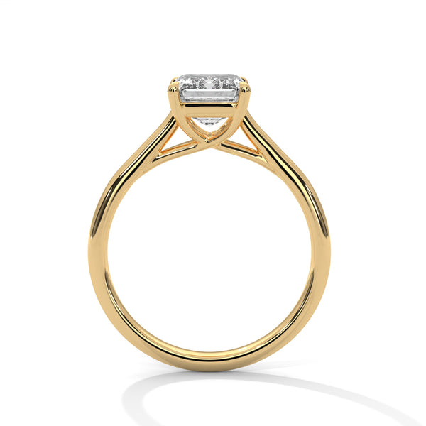 A sleek and sophisticated emerald-cut lab-grown diamond solitaire — where clarity meets minimalist allure.