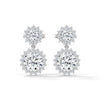 Twilight Bloom Double Halo Lab Grown Round Diamond Gold Drop Earrings