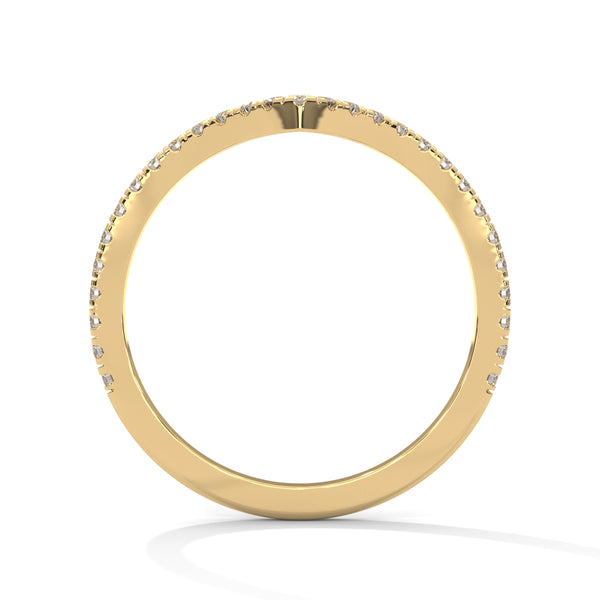 Radiant V-Shape with round cut Lab Grown Diamond Gold Band
