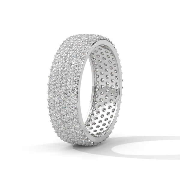 Gold Eternity Band with row of lab grown diamonds