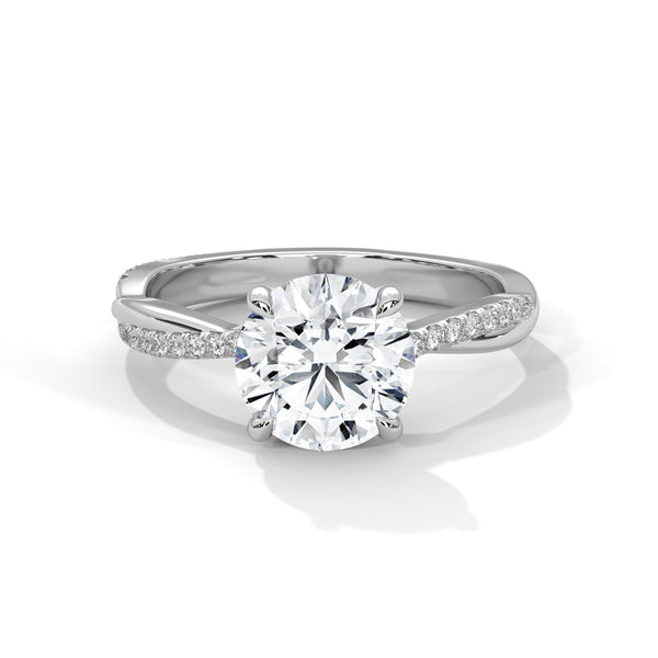 Twist of Elegance Lab Grown Diamond Gold Solitaire Ring