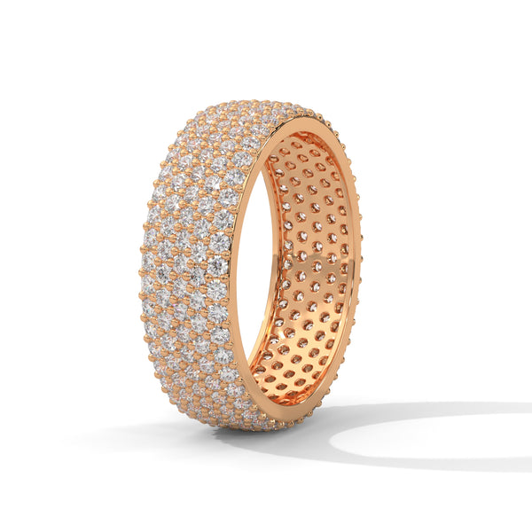 Gold Eternity Band with row of lab grown diamonds