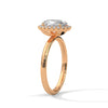 A graceful oval-cut lab-grown diamond encircled by a shimmering halo — effortless elegance with eye-catching brilliance
