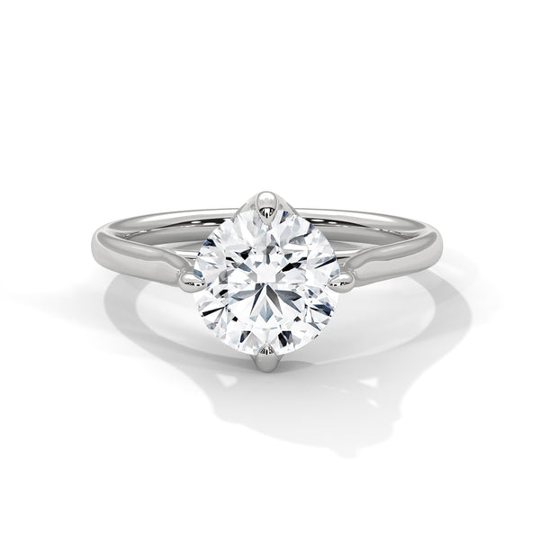 Four-Prong Classic Lab Grown Diamond Gold Ring