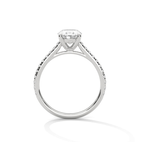 Oval Cut Lab Grown Diamond Gold Engagement Ring