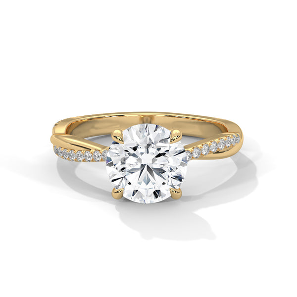 Twist of Elegance Lab Grown Diamond Gold Solitaire Ring