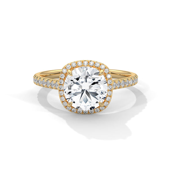 Radiant Halo Lab Grown Diamond Gold Engagement Ring