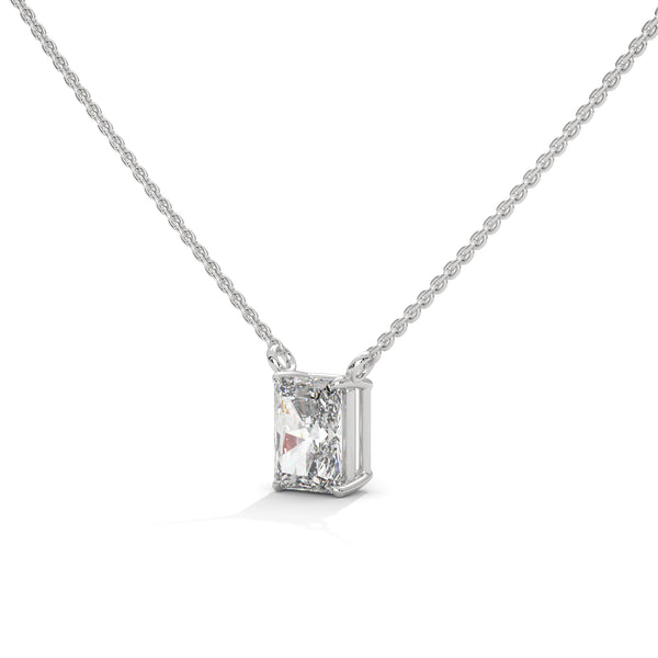 Radiant cut Lab Grown Diamond Gold Pendant Chain