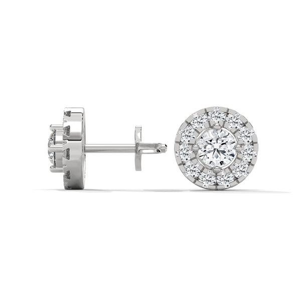 Celestial Halo Lab Grown Diamond Gold Stud Earrings