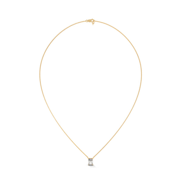 Radiant cut Lab Grown Diamond Gold Pendant Chain
