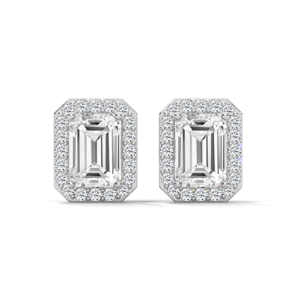 Emerald Radiance Lab Grown Diamond Gold Earrings