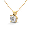 Round Lab Grown Diamond Gold Pendant Chain with Round Cut Lab Grown Diamond