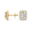 Emerald Radiance Lab Grown Diamond Gold Earrings