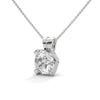 Round Lab Grown Diamond Gold Pendant Chain with Round Cut Lab Grown Diamond