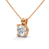 Round Lab Grown Diamond Gold Pendant Chain with Round Cut Lab Grown Diamond