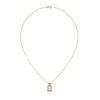 Round Lab Grown Diamond Gold Pendant Chain with Round Cut Lab Grown Diamond