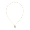 Round Lab Grown Diamond Gold Pendant Chain with Round Cut Lab Grown Diamond