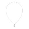 Round Lab Grown Diamond Gold Pendant Chain with Round Cut Lab Grown Diamond